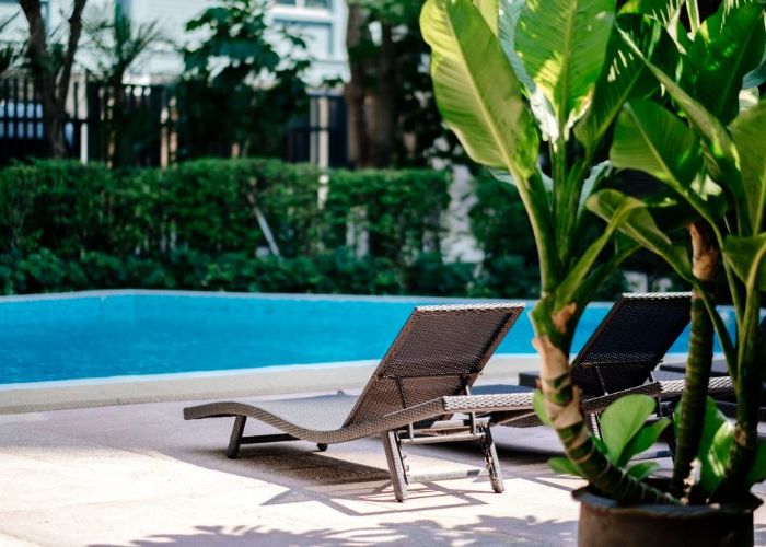 residential pool backyard
